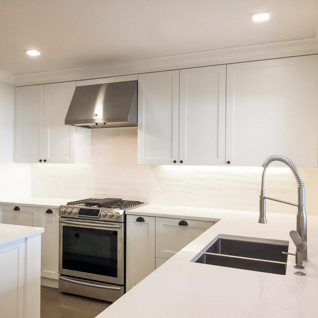 Top interior designer, white shaker cabinetry, contemporary kitchen , white backsplash tile